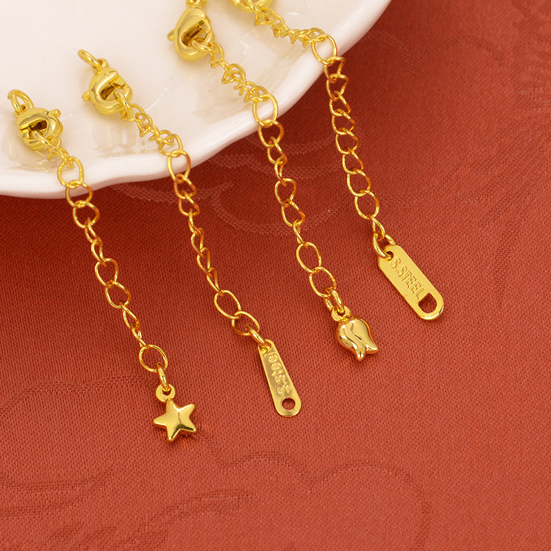 强保色18K包金饰品配件水滴心形尾链珍珠diy项链手链加长延长链,淘宝优惠券,粉丝福利购,淘宝优惠卷