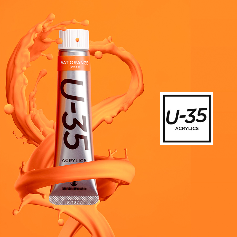 日本TURNER透纳U-35丙烯bjd专用11ml20ml12色18色24色绘画画笔套装亚克力颜料UA12C - 图0