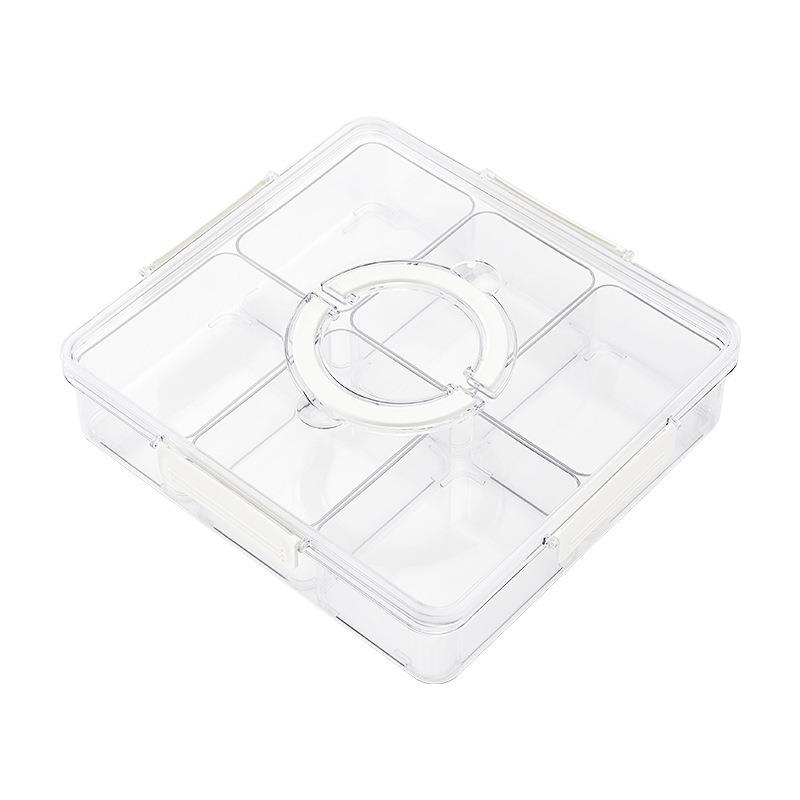 亚克力带盖调味盒八格摆摊料盒商用冰粉配料盒收纳盒调料组合套装 - 图3