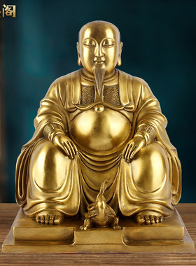纯铜玄天上帝佛摆件真武大帝神像祖师家用供奉公司店铺工艺品摆放