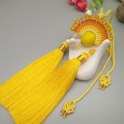 凤冠花嫁之刀马旦流苏挂件脸谱车挂包挂编绳项链编织diy材料 虎窝淘