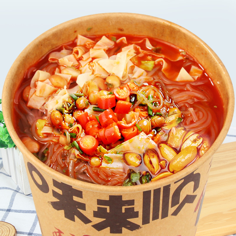 家乡人味来顺花甲粉*6酸辣粉方便桶装正宗红薯粉免煮速食早餐夜宵