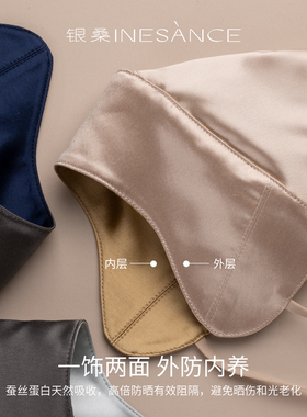 银桑INESANCE100%桑蚕真丝护眼角亲肤透气防紫外线ufp50+防晒口罩