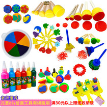 Childrens painting sponge painting Brush Diy Fine Art Creative Sponge Roller Seals Drawing Paint Rubbing graffiti tools