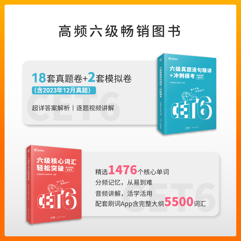 六级真题备考2024年6月 英语六级真题试卷六级考试英语真题听力阅读大学英语四六级高顿英语六级真题卷子cet6级词汇书六级真题试卷 - 图1