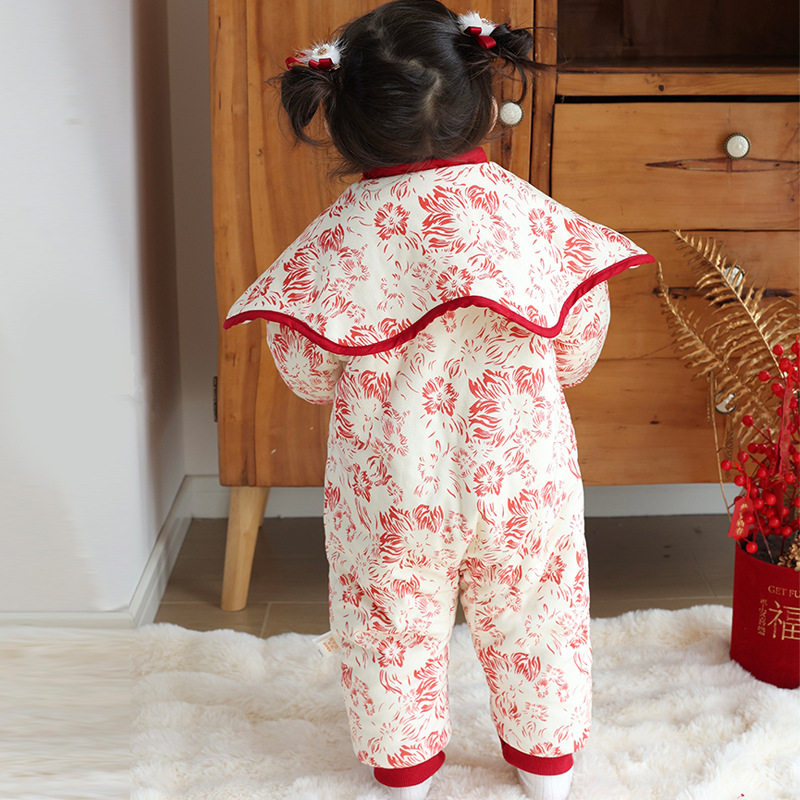 婴儿衣服女宝宝冬装连体公主满月百天周岁礼服唐装拜年服过年冬季,淘宝优惠券,粉丝福利购,淘宝优惠卷