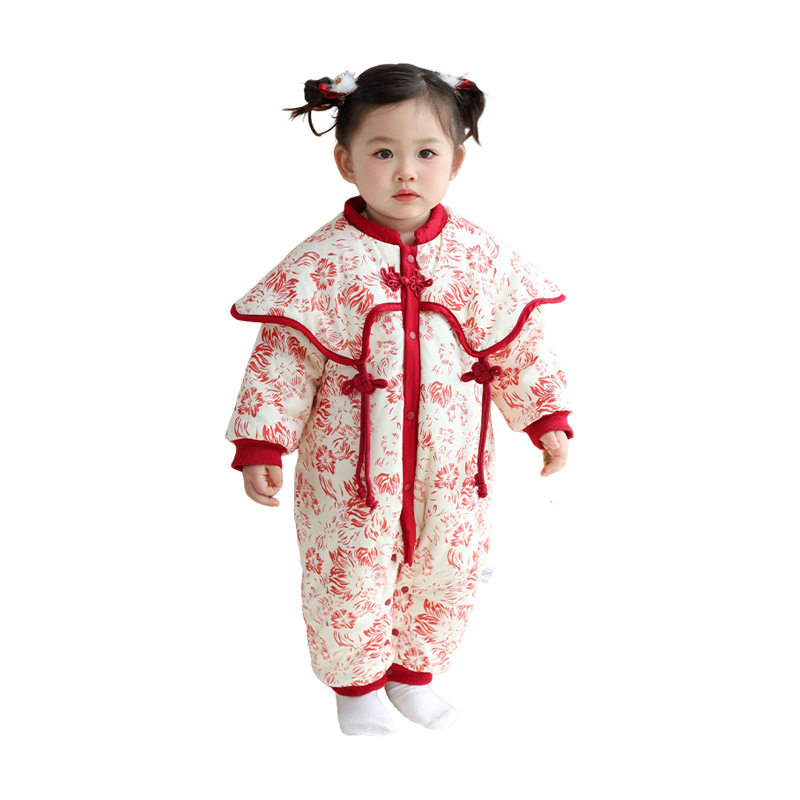 婴儿衣服女宝宝冬装连体公主满月百天周岁礼服唐装拜年服过年冬季,淘宝优惠券,粉丝福利购,淘宝优惠卷
