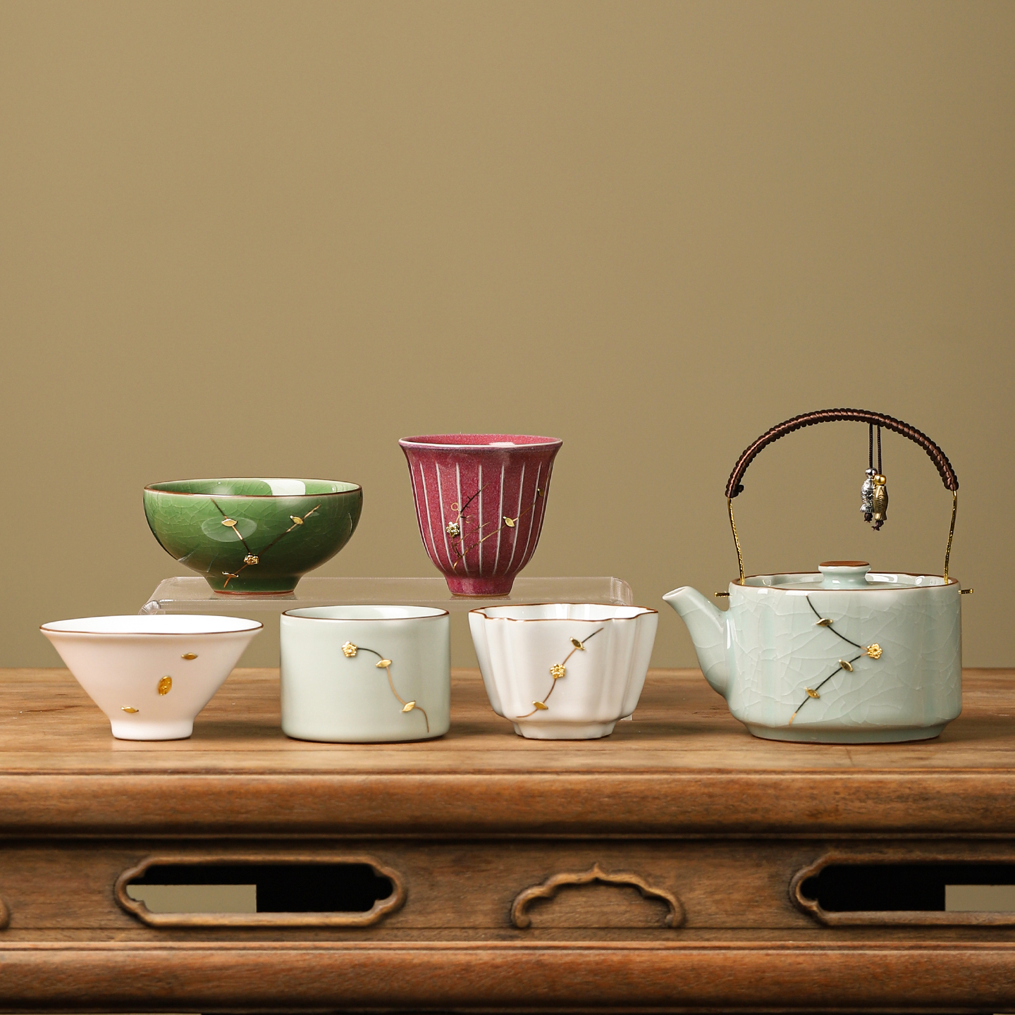 五大名窑茶壶茶杯茶具套装陶瓷主人杯礼盒送父母节生日礼物伴手礼 - 图0