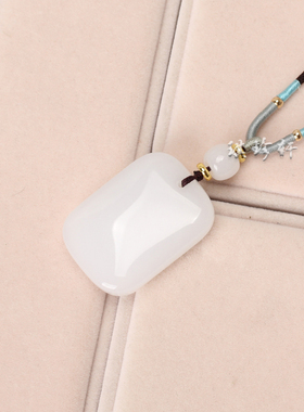 男女款金丝玉平安吊坠无事牌项链