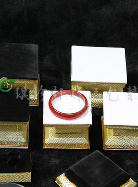 新品锦布柜台展示托吊坠手镯戒指项链盘珠宝玉器书卷绒布套装道具