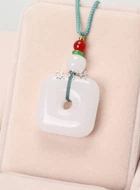 金丝玉方形平安扣克拉玛依女男女