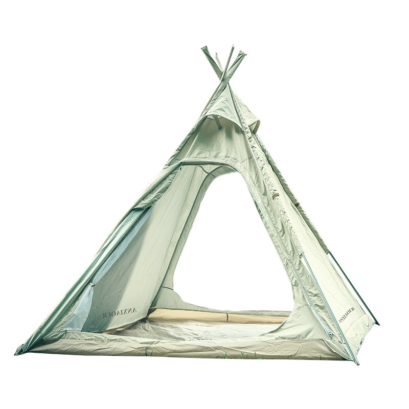 印第安帐篷户外装备露营金字塔天幕一体旅游加厚防雨晒营地尖顶帐-图3