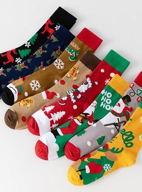 Christmas Men's Long Socks Mid Socks圣诞节男士长袜新年红袜