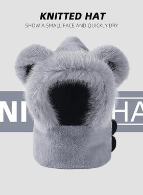 Hat and Neck Integrated Women's Warm Christmas Hat圣诞帽子