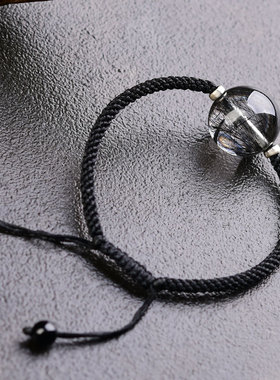 宫妃珠宝天然黑发晶男士手链