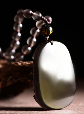 蓝眼冰种黑曜石老虎吊坠生肖虎牌挂件护身符霸气男款项链上山虎