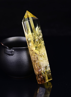 摆件消磁净化原石天然黄水晶