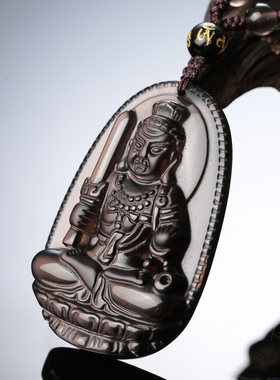 天然冰种黑曜石属马人本命佛吊坠大势至菩萨本命年生肖马饰品男女