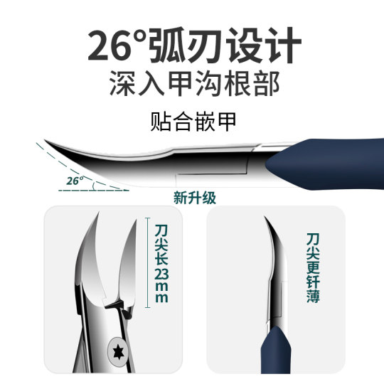 Special nail clippers for nail grooves with pointed nose pliers that penetrate deeply into nails