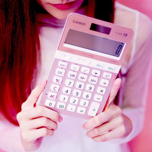 CASIO卡西欧官网正品JS-40B女性白领时尚礼品会计财务办公计算器简约粉色可爱礼盒装送礼计算机 - 图2