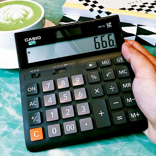 CASIO卡西欧MH/DH-12商务型会计财务办公计算器简约可爱迷你时尚白领大按键大屏太阳能计算机包邮 - 图2
