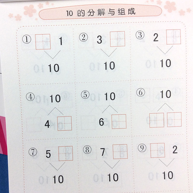 【3本49包邮】全5册 360度幼小衔接：数字0~20描红反复练10.20以内分解与组成借十法数学分解练习天天练 10.20.50.100以内加减法 - 图3