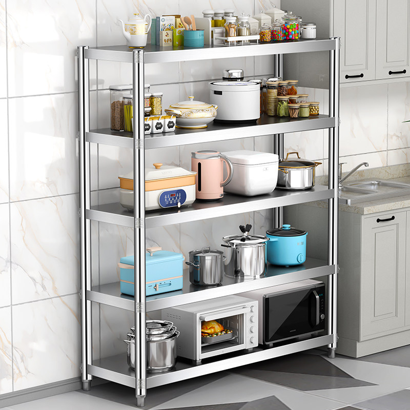 厨房专用置物架层架落地多层储物收纳柜子承重货架阳台不锈钢架子_虎窝淘