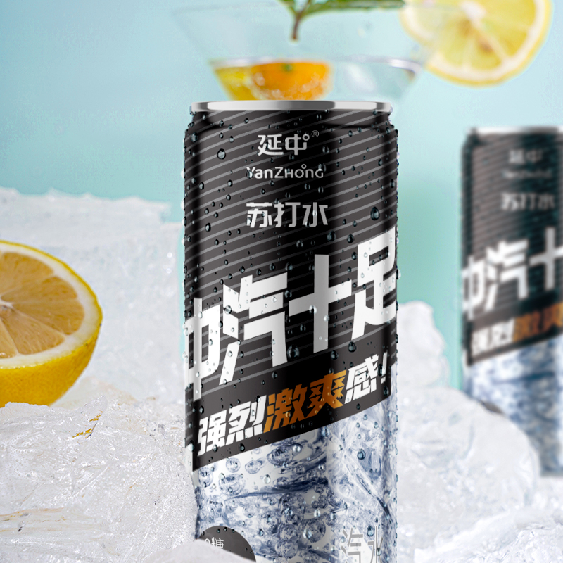 【延中】苏打气泡水罐装330ml*24罐/箱 原味无糖苏打气泡饮料饮品