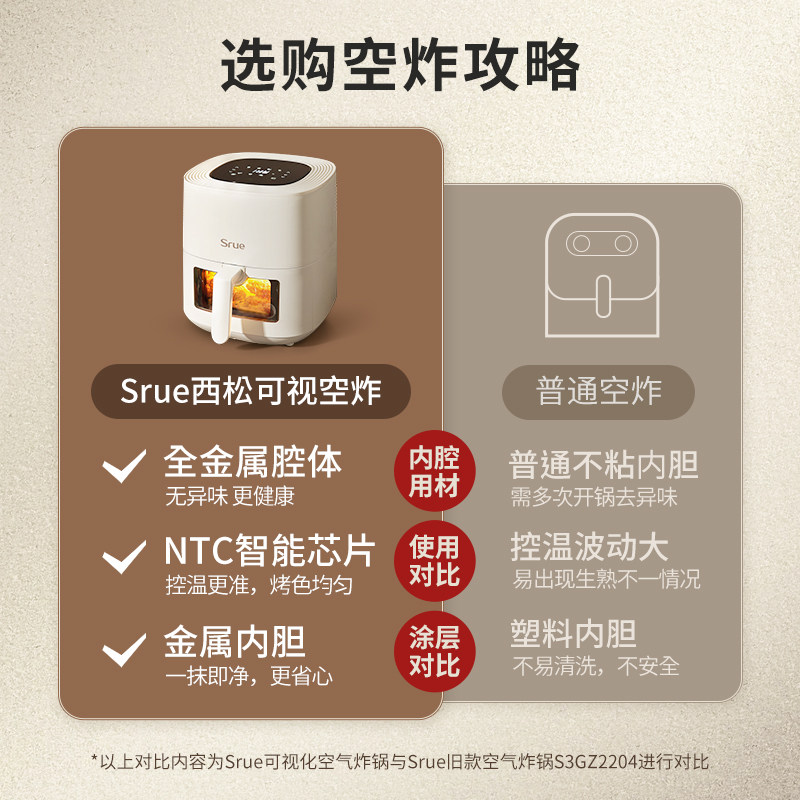 srue西松可视化家用新款空气炸锅 srue空气炸锅