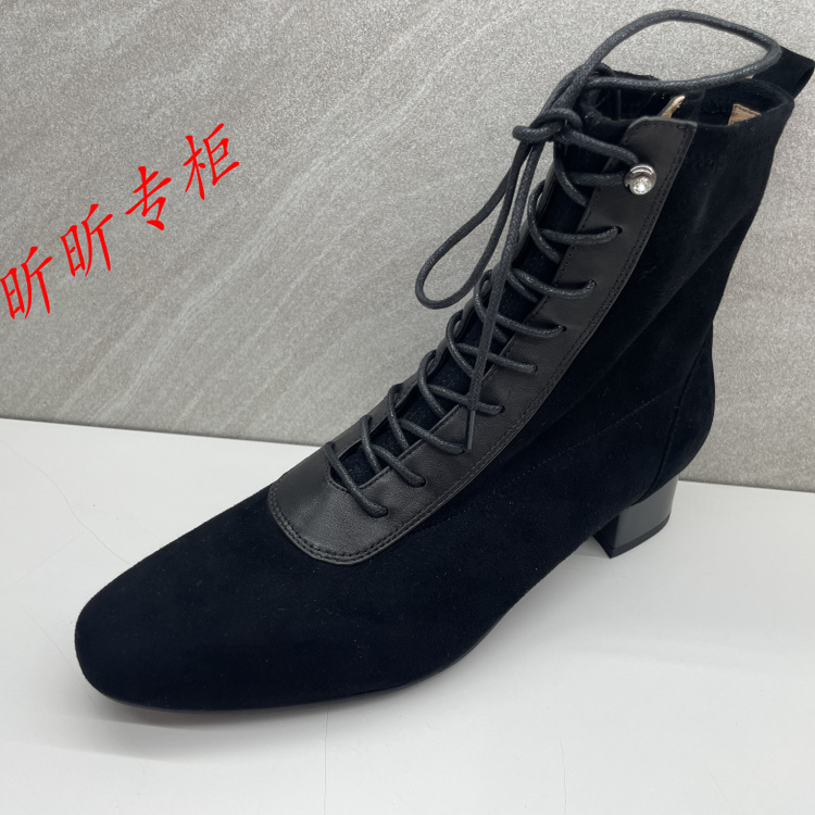 le saunda莱尔斯丹女鞋2025冬季时尚马丁靴女中粗跟短靴子6T46702 - 图3