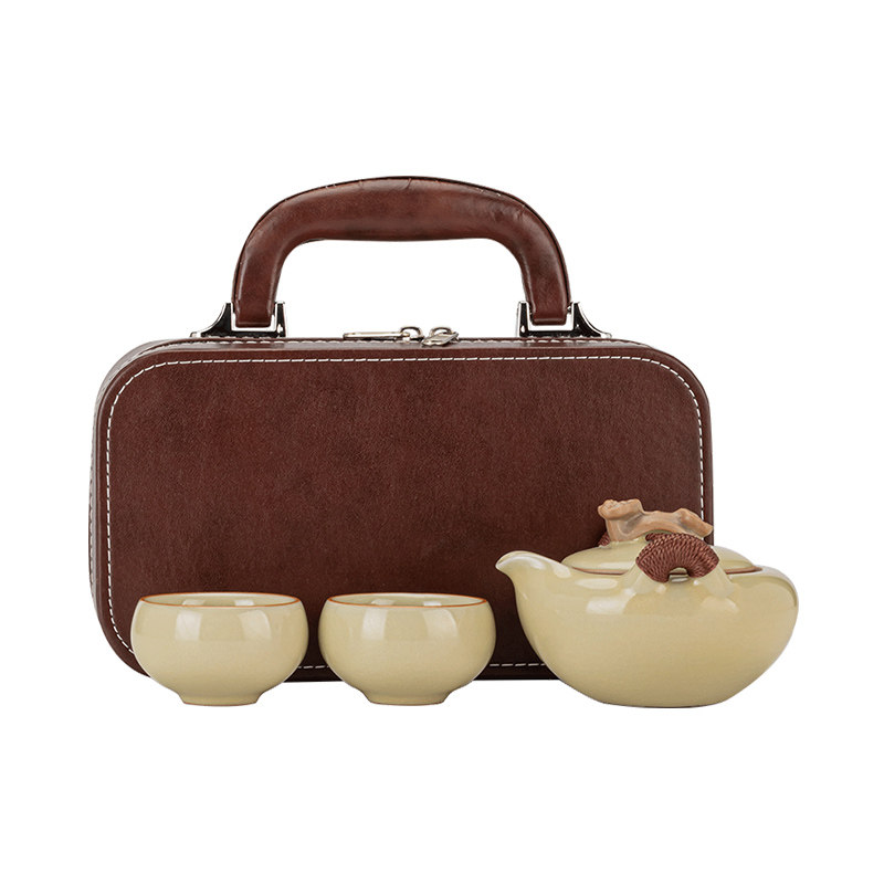 汝窑旅行茶具套装简约便携陶瓷快客杯一壶四杯功夫户外露营泡茶器,淘宝优惠券,粉丝福利购,淘宝优惠卷