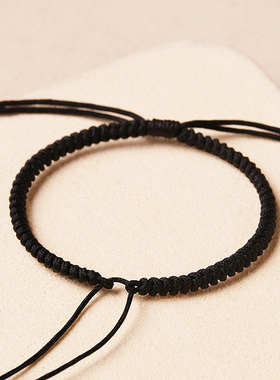 本命年手绳半成品红色手里绳可穿珠材料零花平安扣转运珠黄金编绳