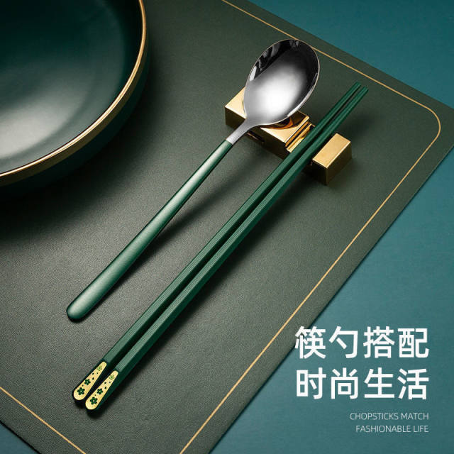 Double Ten Metal Light Luxury Style Chopsticks