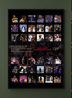 【NBA球星纪念画】库里科比詹姆斯杜兰特欧文周边装饰画生日礼物