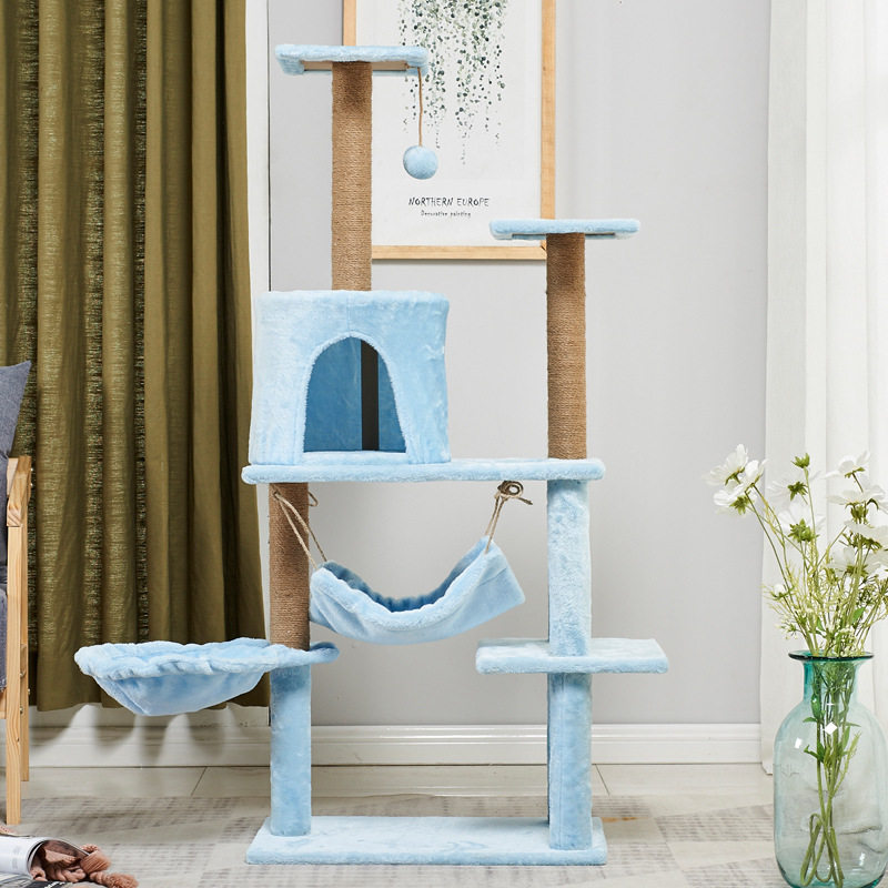 剑麻猫爬架猫咪玩具木制三层宠物猫抓柱猫窝猫吊床猫树防猫抓,淘宝优惠券,粉丝福利购,淘宝优惠卷