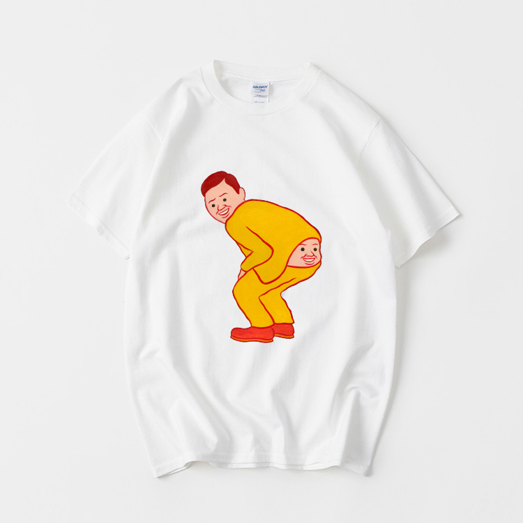 Joan cornella 趣味插画恶搞创意印花T恤短袖Oversize衣服女男圆 - 图1