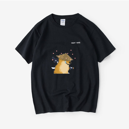 谢谢你狗子cheems废柴犬T恤短袖潮衣服男女圆领大码宽松夏季情侣 - 图0