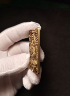 太上老君思沛铜雕复古风格铜牌吊坠小方牌挂件低调饰品钥匙扣压包