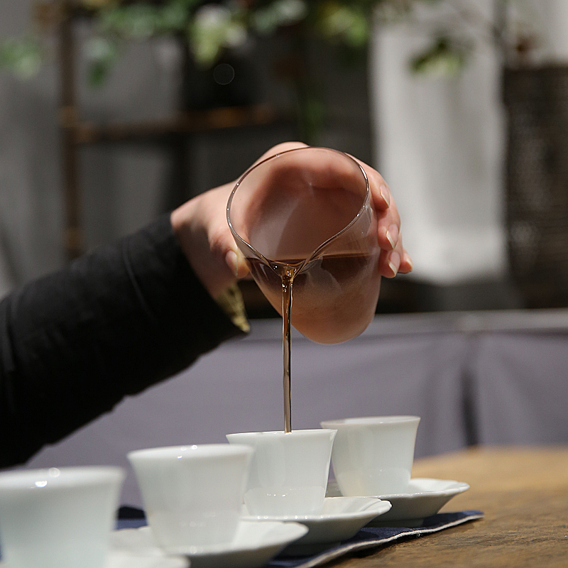 舍己玻璃公道杯茶海大号耐热简约分茶器透明公杯功夫茶具茶道配件