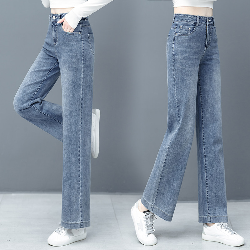 高腰阔腿裤2020宽松显瘦以纯牛仔裤 尚吻蔓牛仔裤