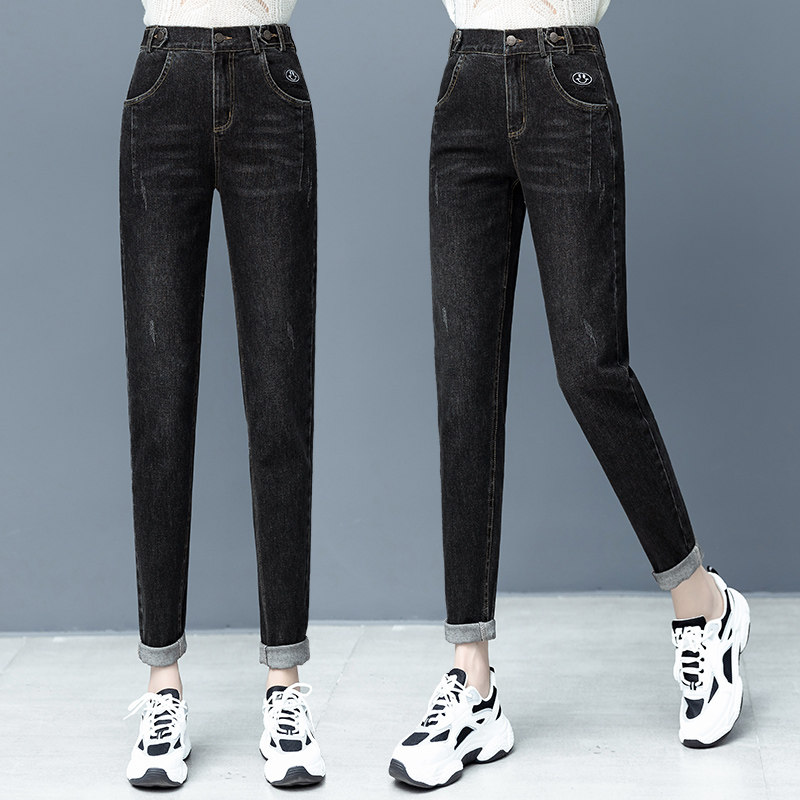 以纯官方旗舰店官网黑色小脚牛仔裤 尚吻蔓牛仔裤