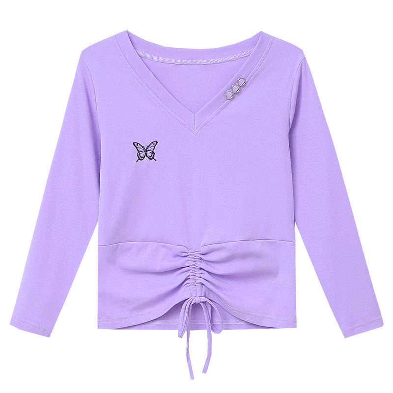 官方旗舰店官网搭2020夏季新款v领 尚吻蔓T恤