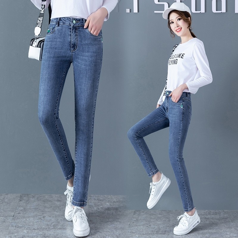 2020新款春秋高腰修身以纯牛仔裤 尚吻蔓牛仔裤