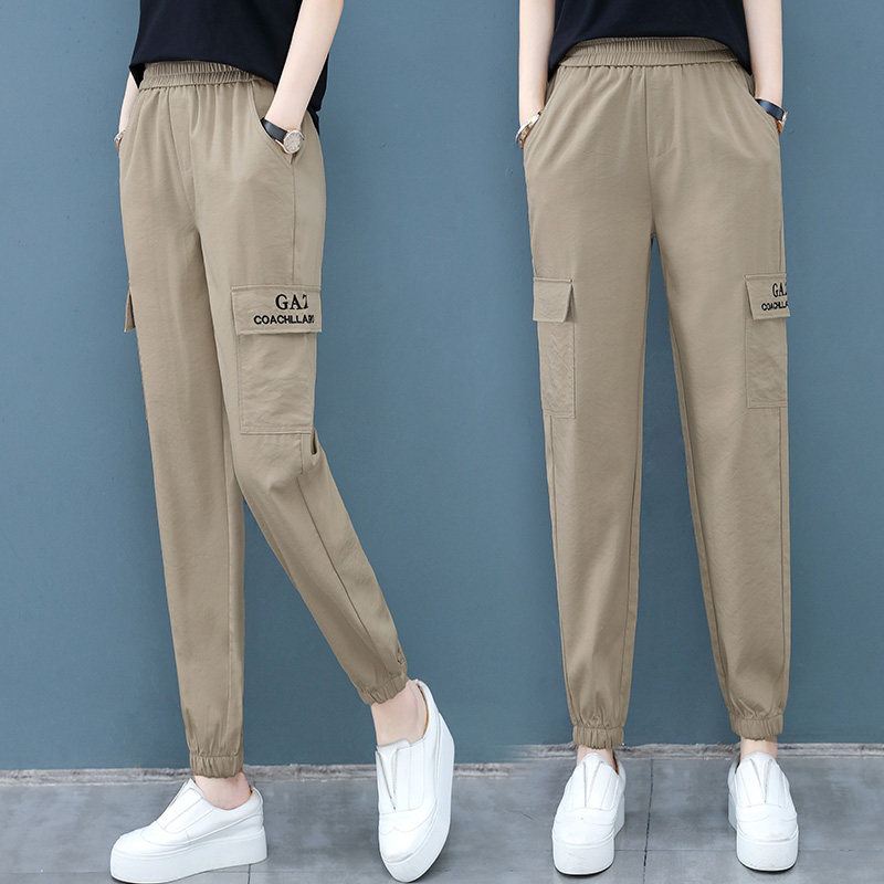 复古bf风2020春季束脚裤以纯工装裤 尚吻蔓休闲裤