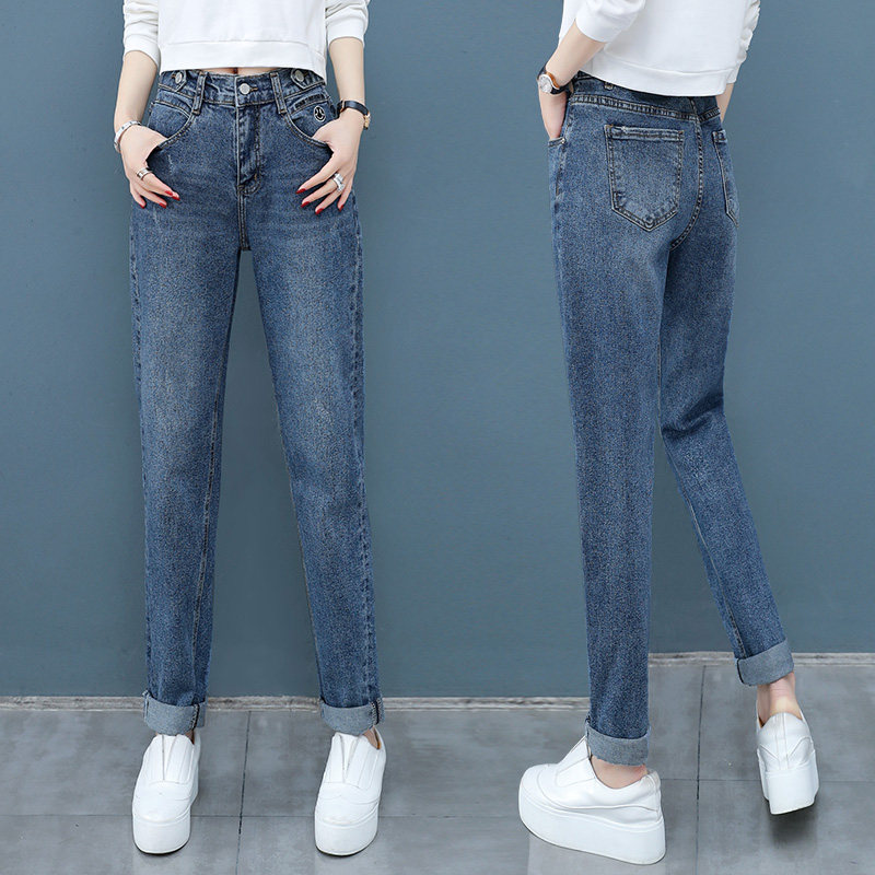 高腰秋季2020新款宽松以纯牛仔裤 尚吻蔓牛仔裤