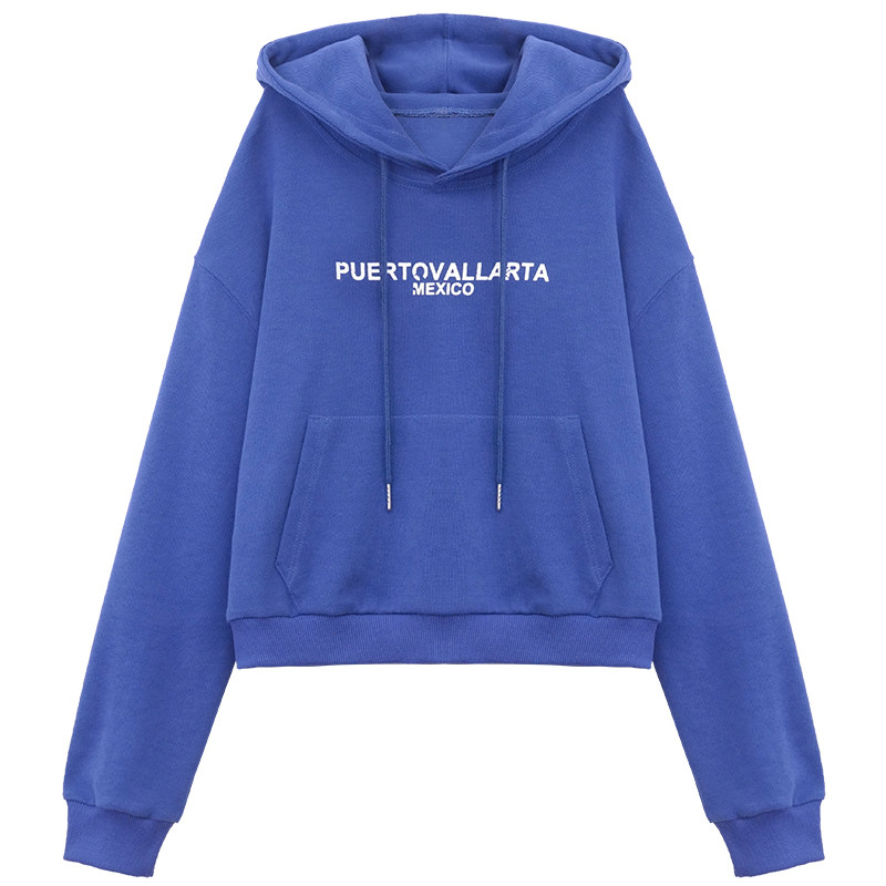 以纯官方旗舰店长袖连帽女装短外套 尚吻蔓卫衣/绒衫