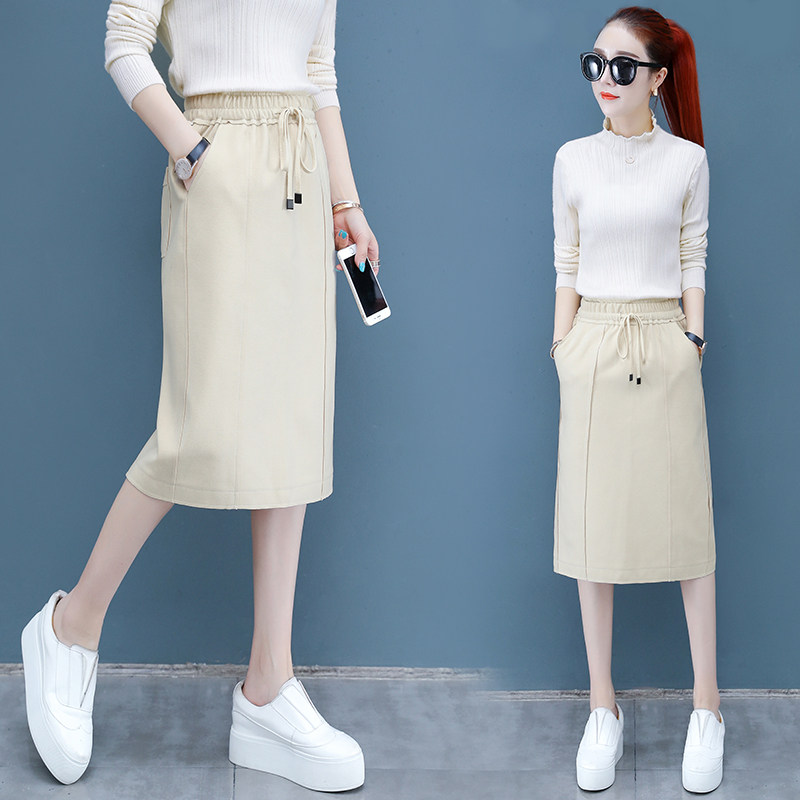 官方旗舰店毛呢秋冬季黑色半身裙 尚吻蔓半身裙