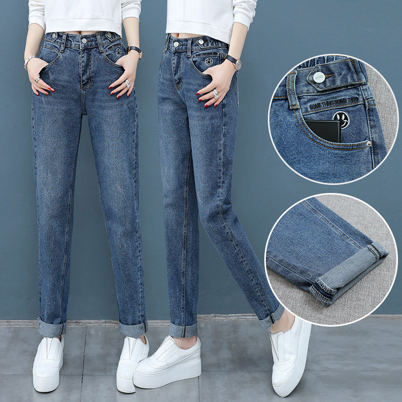 高腰秋季2020新款宽松以纯牛仔裤 尚吻蔓牛仔裤