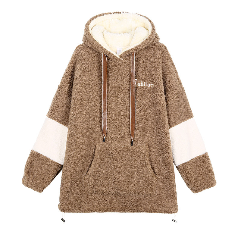 以纯官方旗舰店加绒加厚羊羔毛卫衣 尚吻蔓卫衣/绒衫