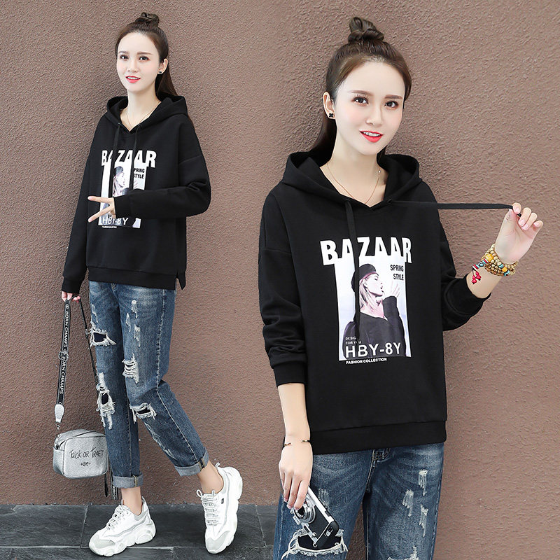 以纯官方旗舰店慵懒风连帽休闲卫衣 尚吻蔓卫衣/绒衫